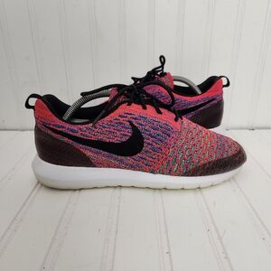 Nike Roshe Men 8.5 Pink NM Flyknit SE 816531-600 Running Athletic Sneakers